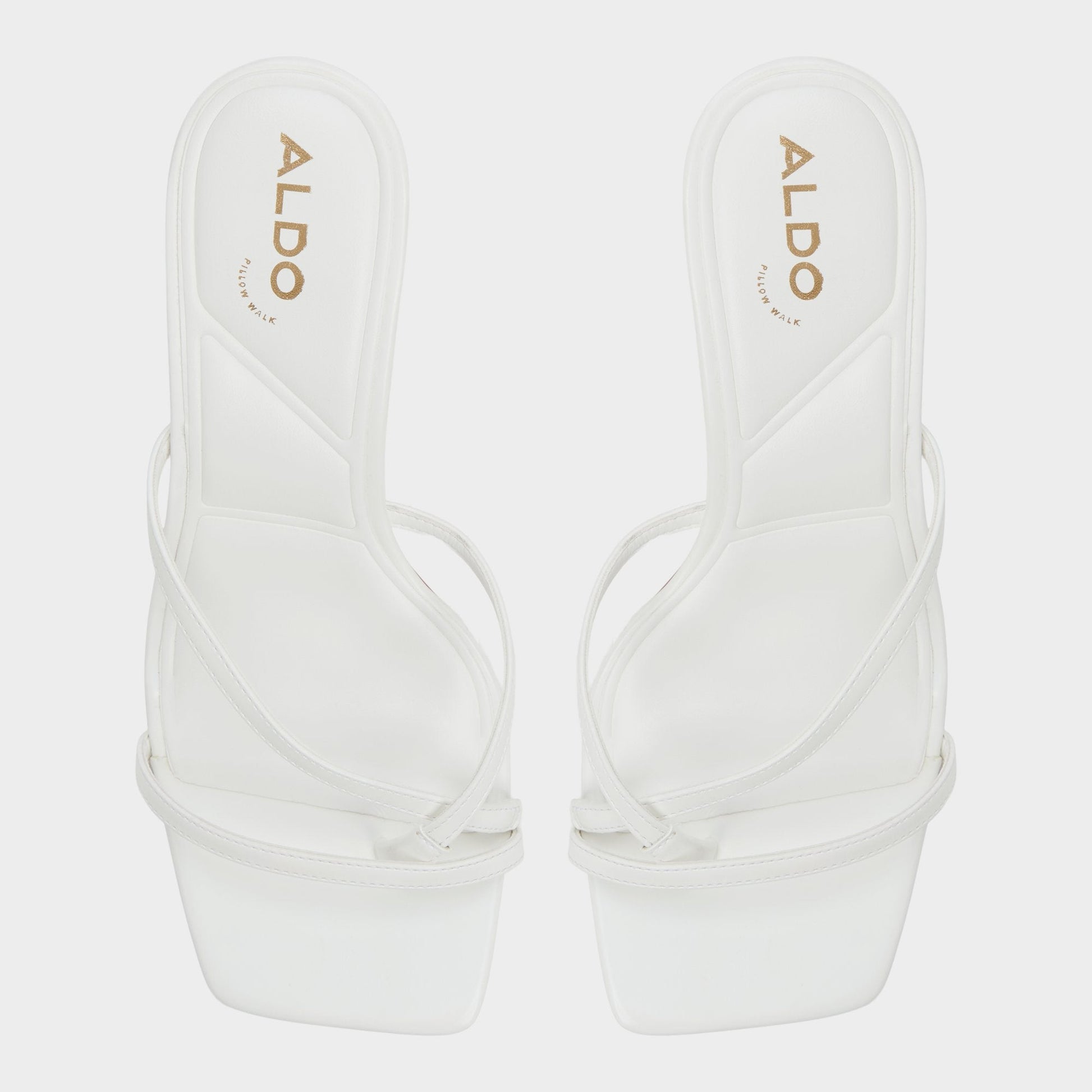 Aldo Calypsa White Women's Heeled mules - Strappy heeled sandal, Block heel Women