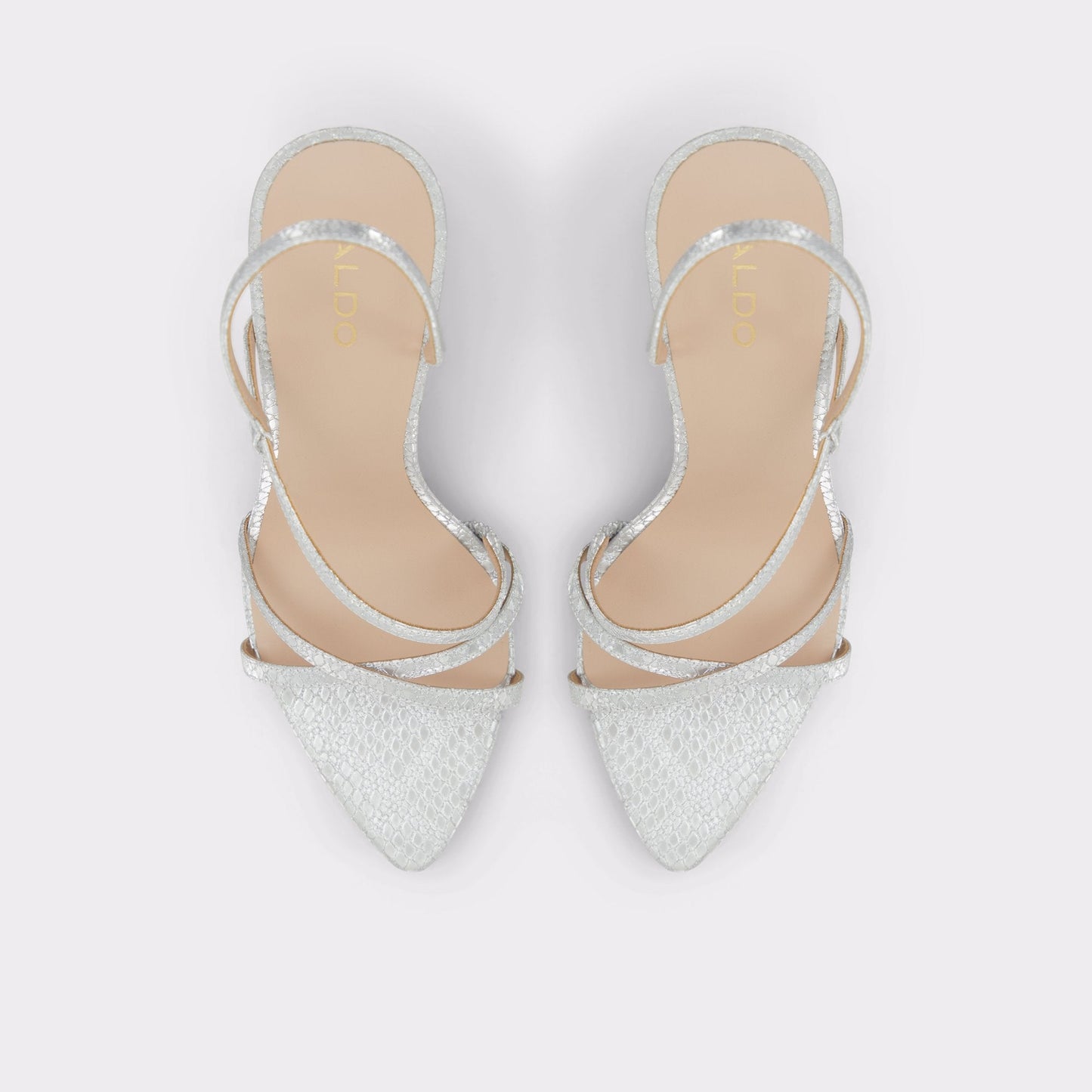 Aldo Resurge in Silver - Strappy stiletto sandal, Stiletto heel Women