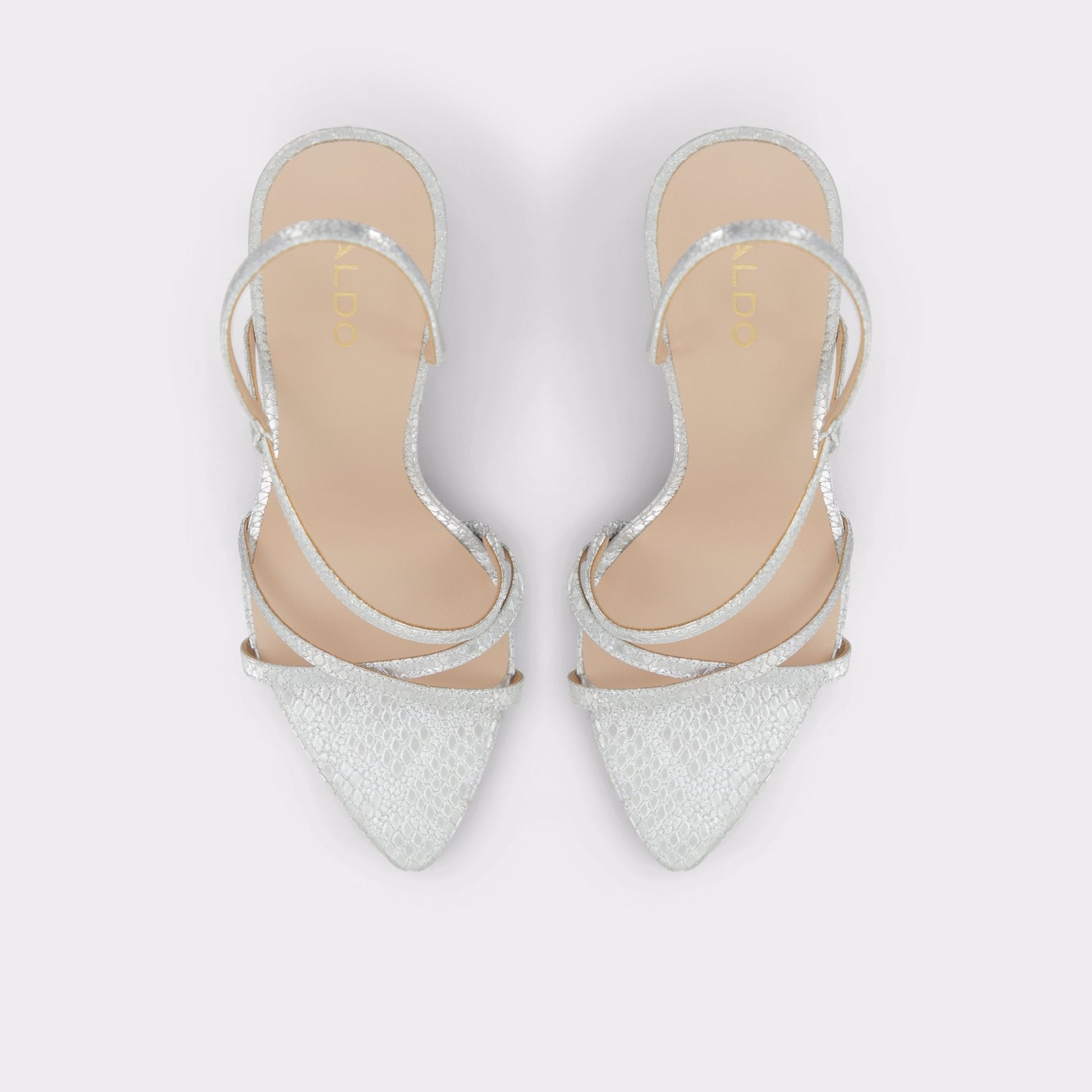 Aldo Resurge in Silver - Strappy stiletto sandal, Stiletto heel Women