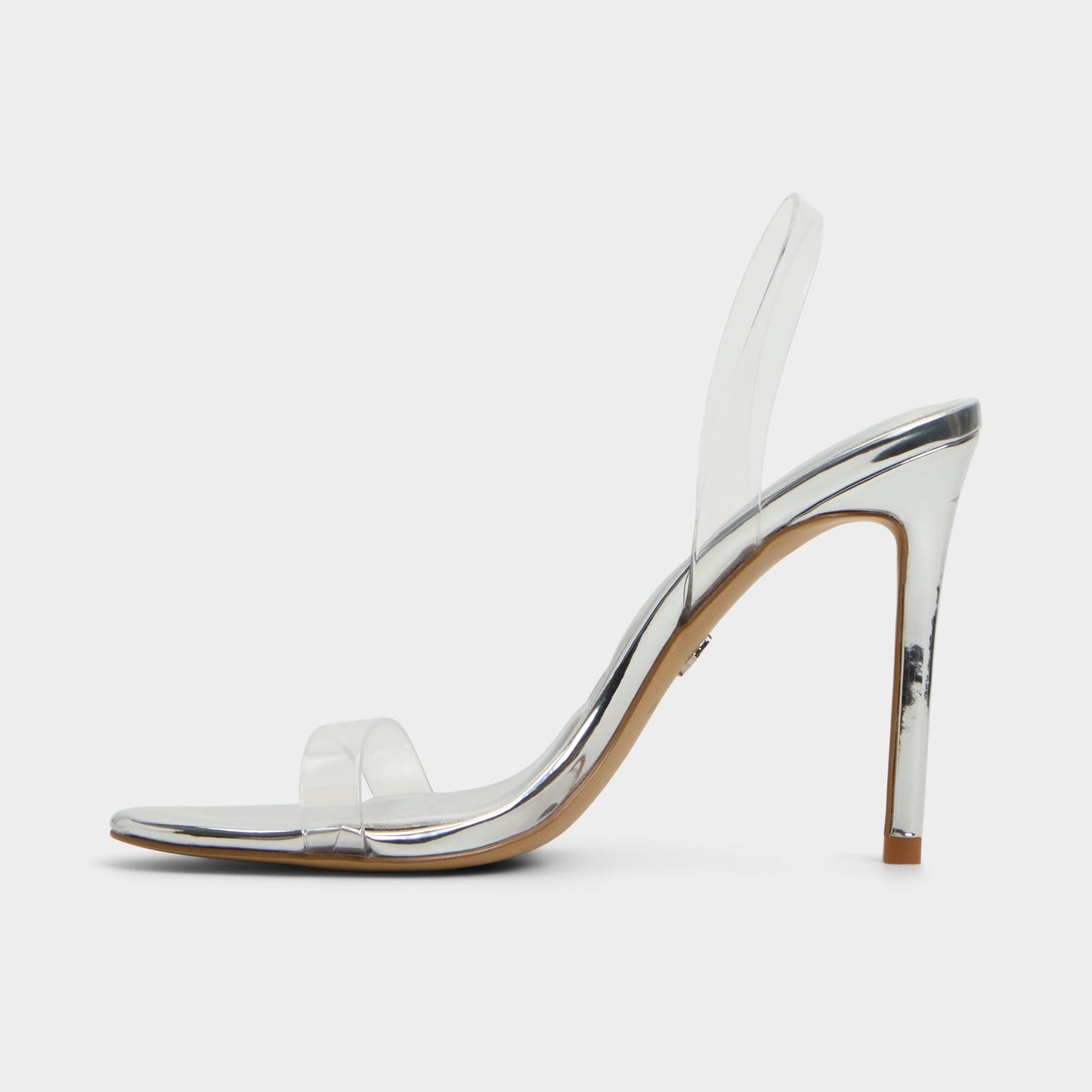 Aldo Quinilynn Silver Women's Iridescent metallics - Strappy heeled sandal, Stiletto heel Women