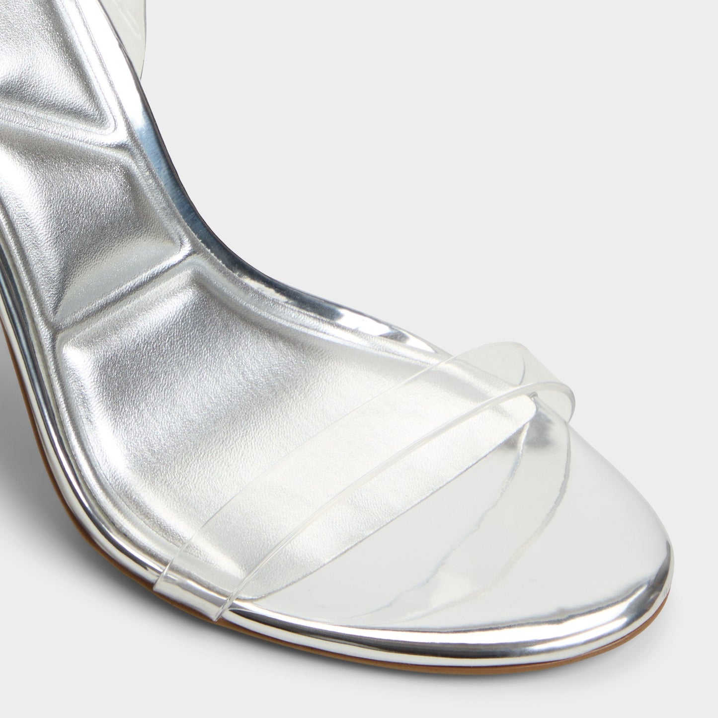 Aldo Quinilynn Silver Women's Iridescent metallics - Strappy heeled sandal, Stiletto heel Women