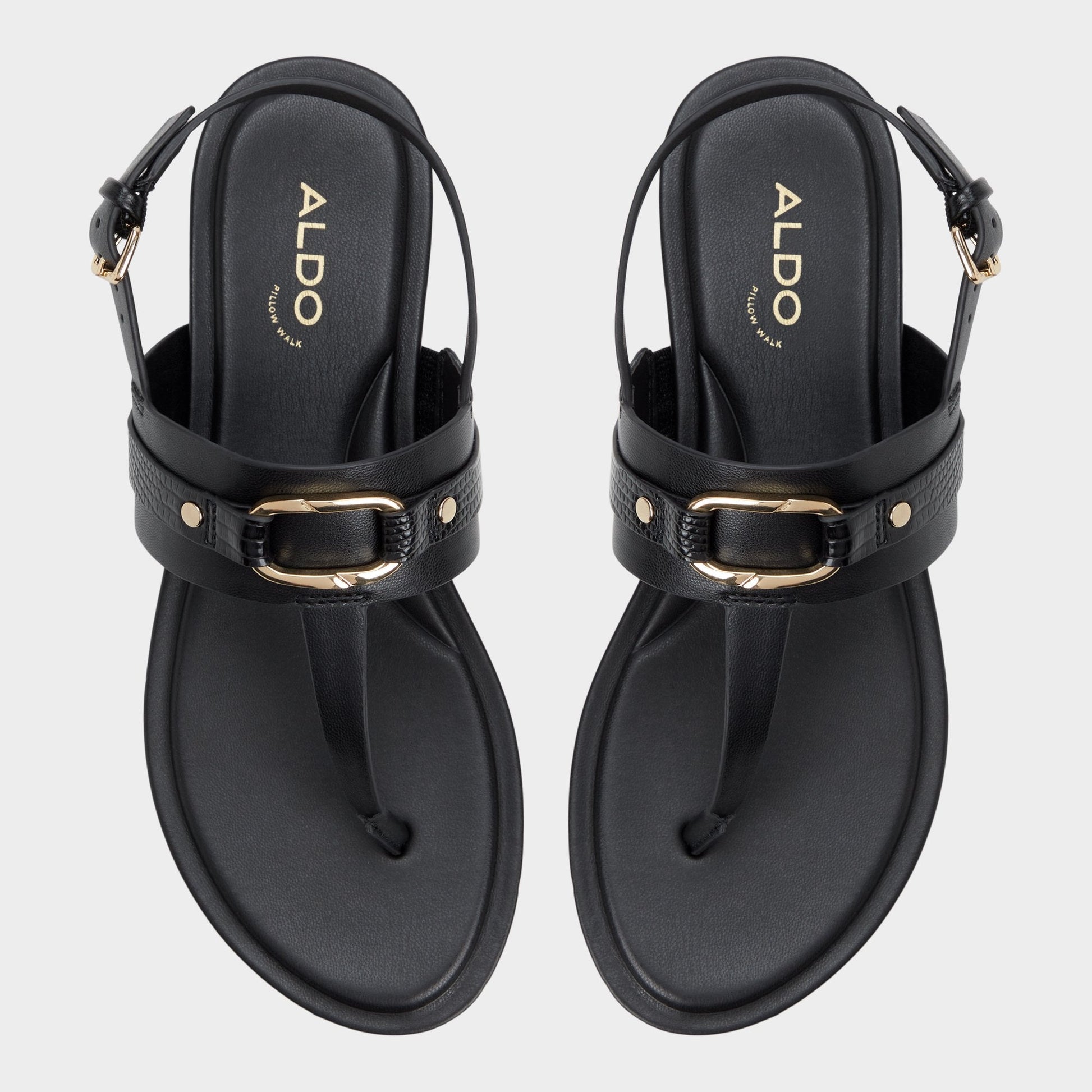 Aldo Taylen Black Women's Footbed sandals - T-strap sandal Women