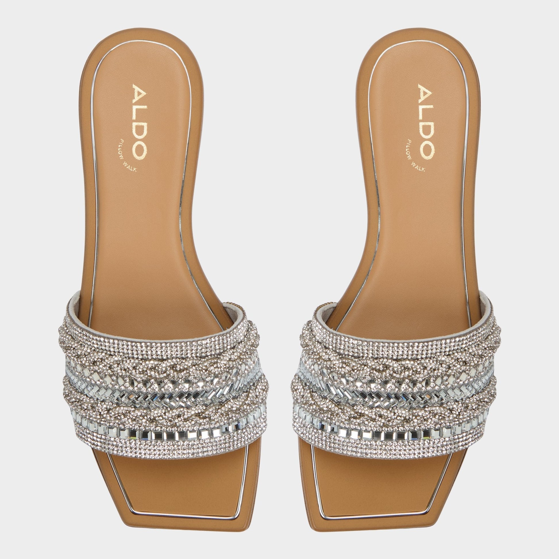 Aldo Navalia Silver Women's Flats - Slide sandal Women