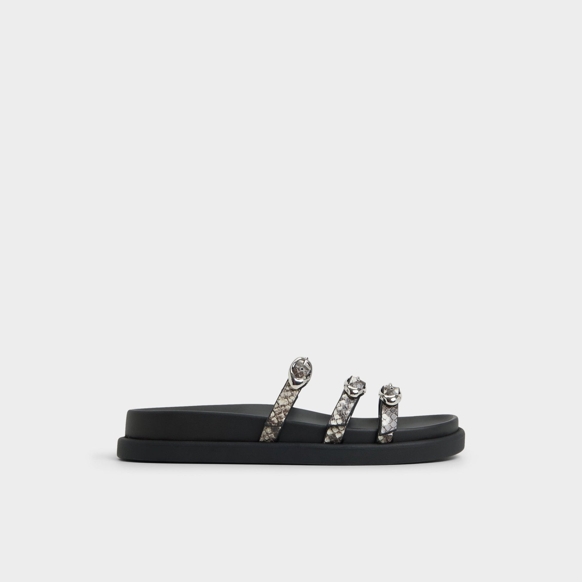 Aldo Zephyra White/Black Women's Footbed sandals - Footbed sandal Women