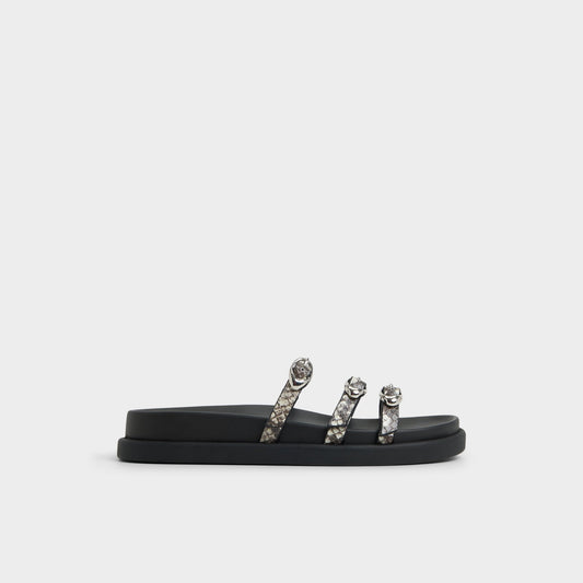 Aldo Zephyra White/Black Women's Footbed sandals - Footbed sandal Women