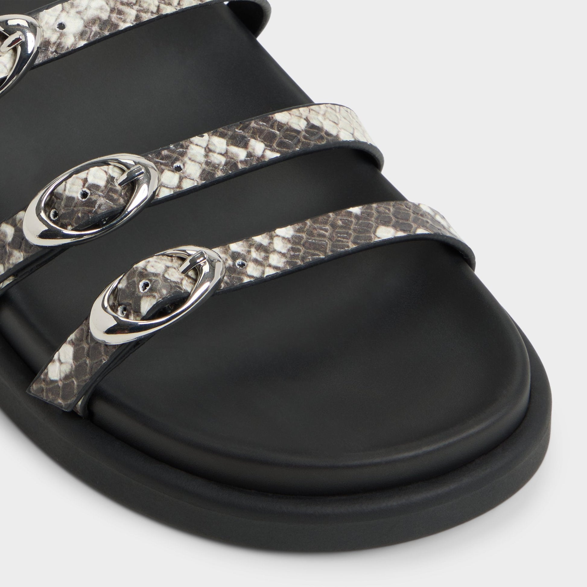 Aldo Zephyra White/Black Women's Footbed sandals - Footbed sandal Women
