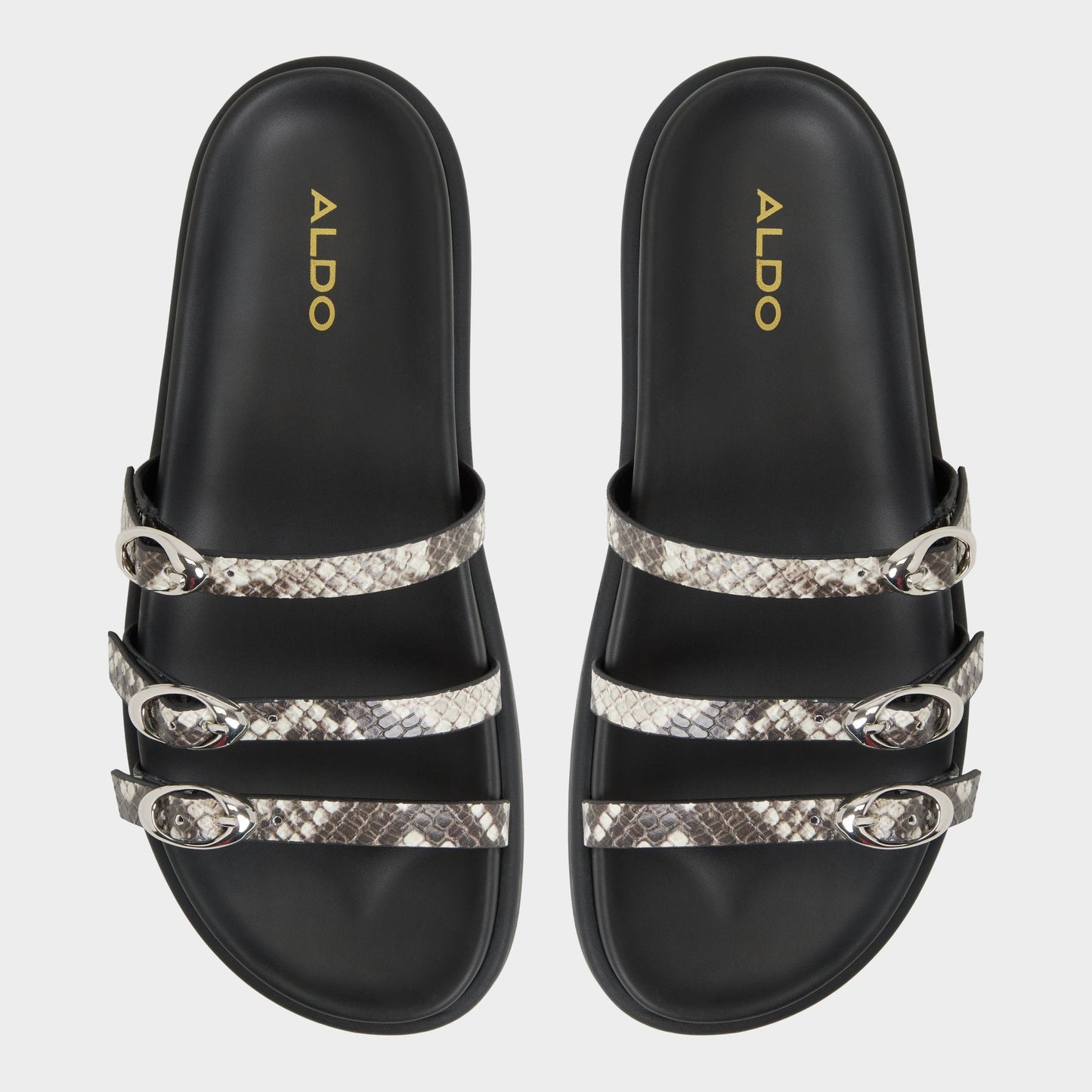 Aldo Zephyra White/Black Women's Footbed sandals - Footbed sandal Women