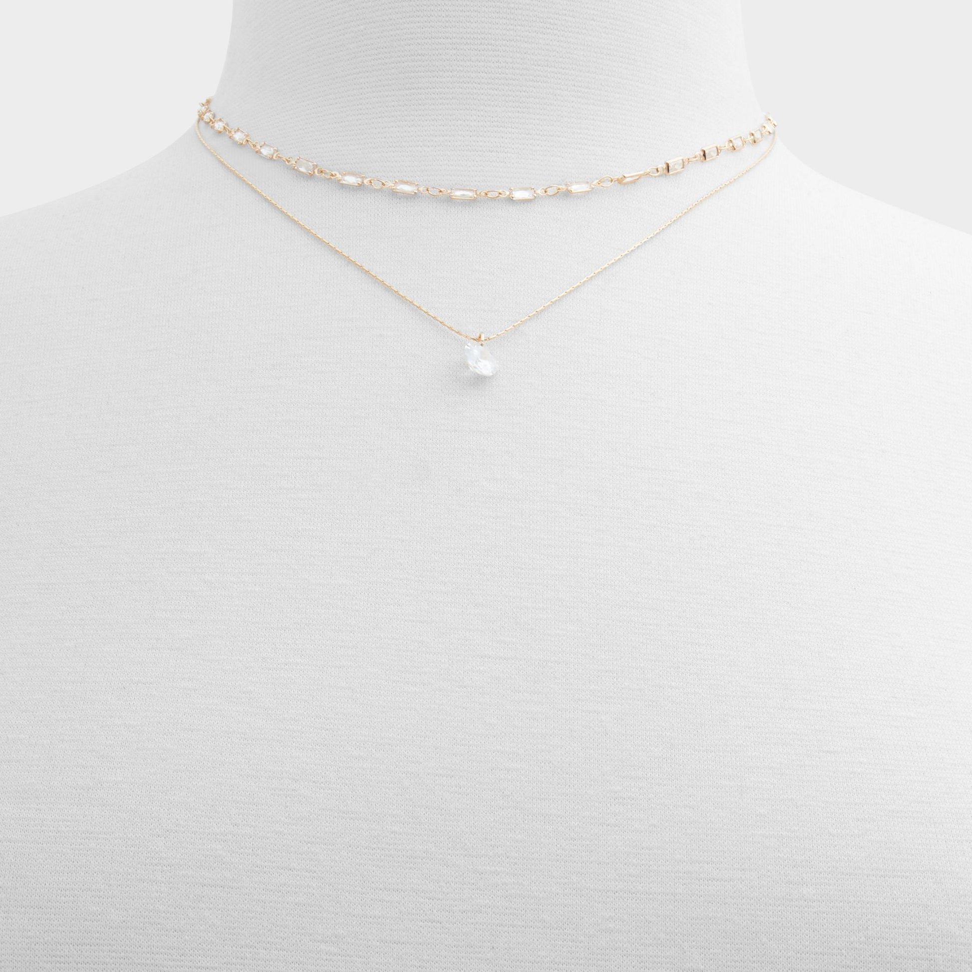 Aldo Flein Gold/Clear Multi Women's Necklaces - Layered necklace Women|Accessories