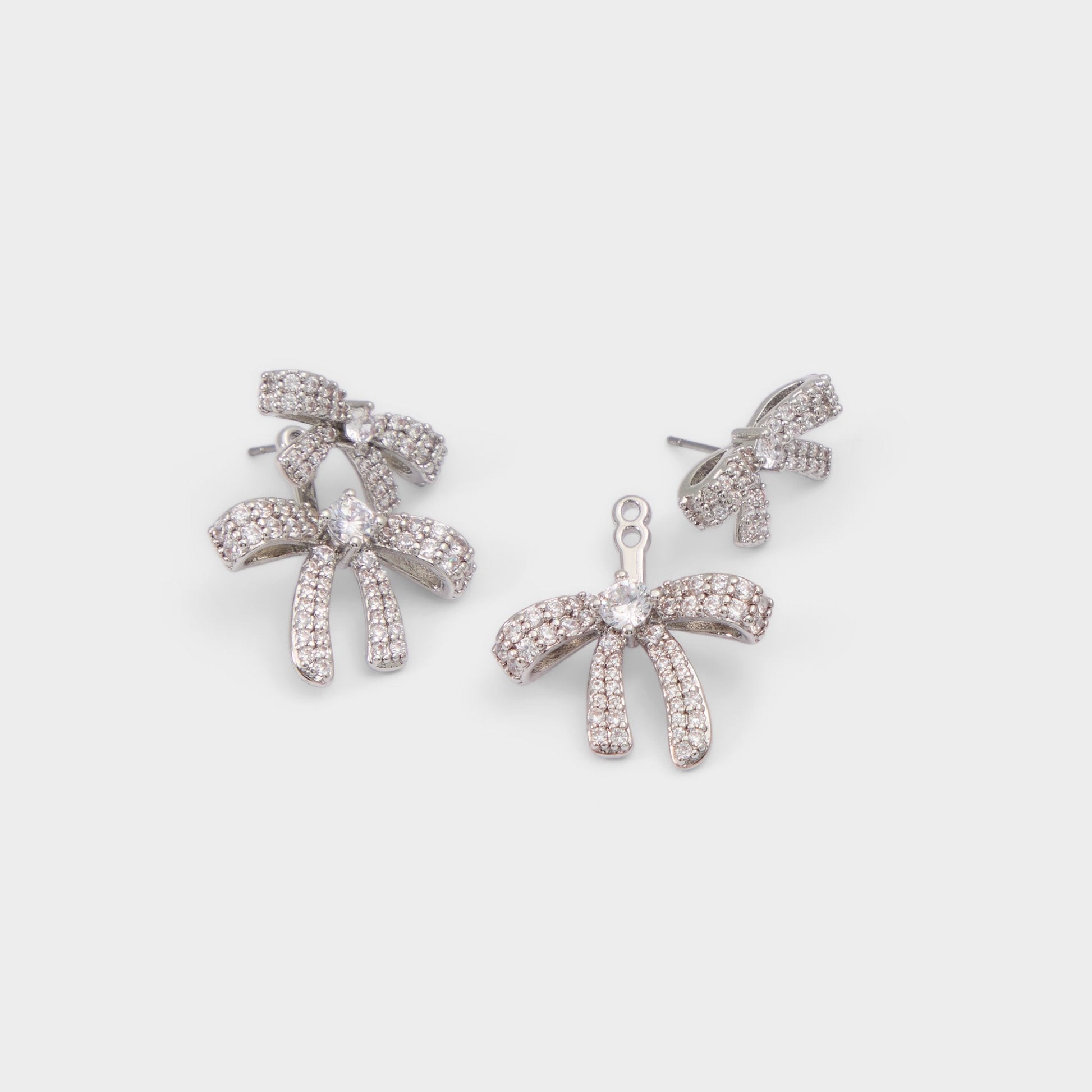 Aldo Bows in Silver Clear Multi - Earrings Women|Accessories