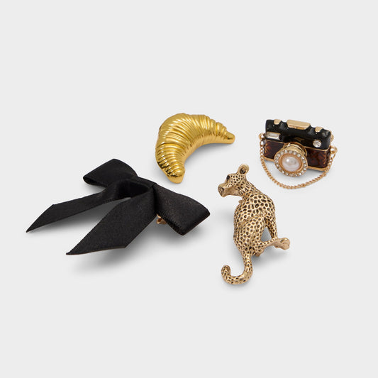 Aldo Chicpins in Black Gold Multi - Decorative brooch Women|Accessories