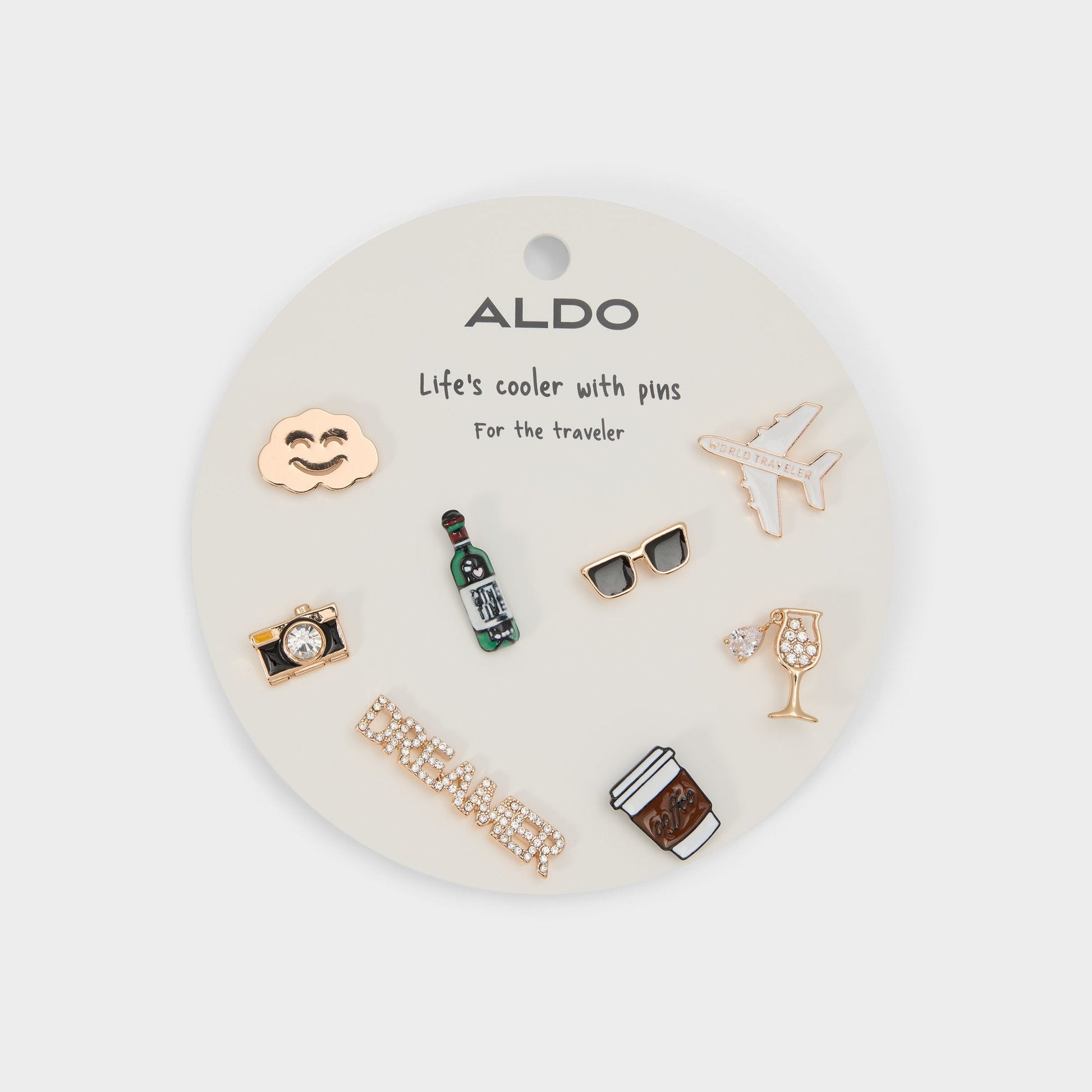 Aldo Traveler Gold/Clear Multi Women's Accessories - Decorative pins Women|Accessories