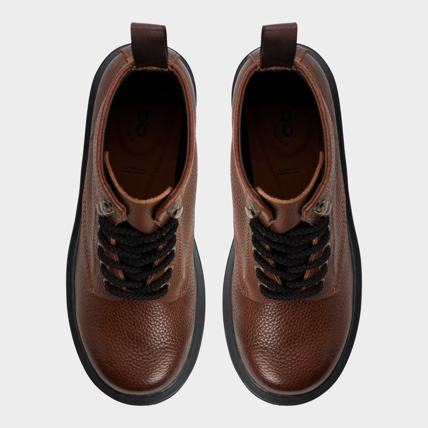 Aldo Doublezero in Dark Brown - Combat boot, Lug sole Men