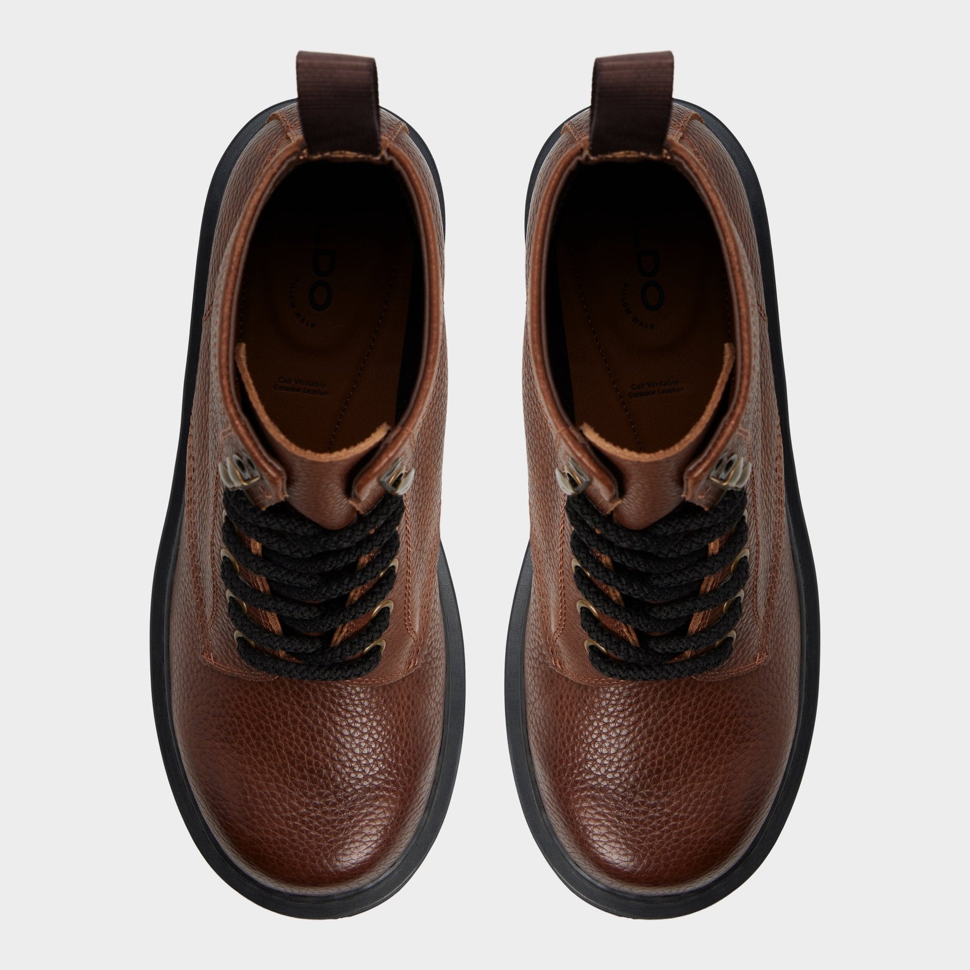 Aldo Doublezero in Dark Brown - Combat boot, Lug sole Men
