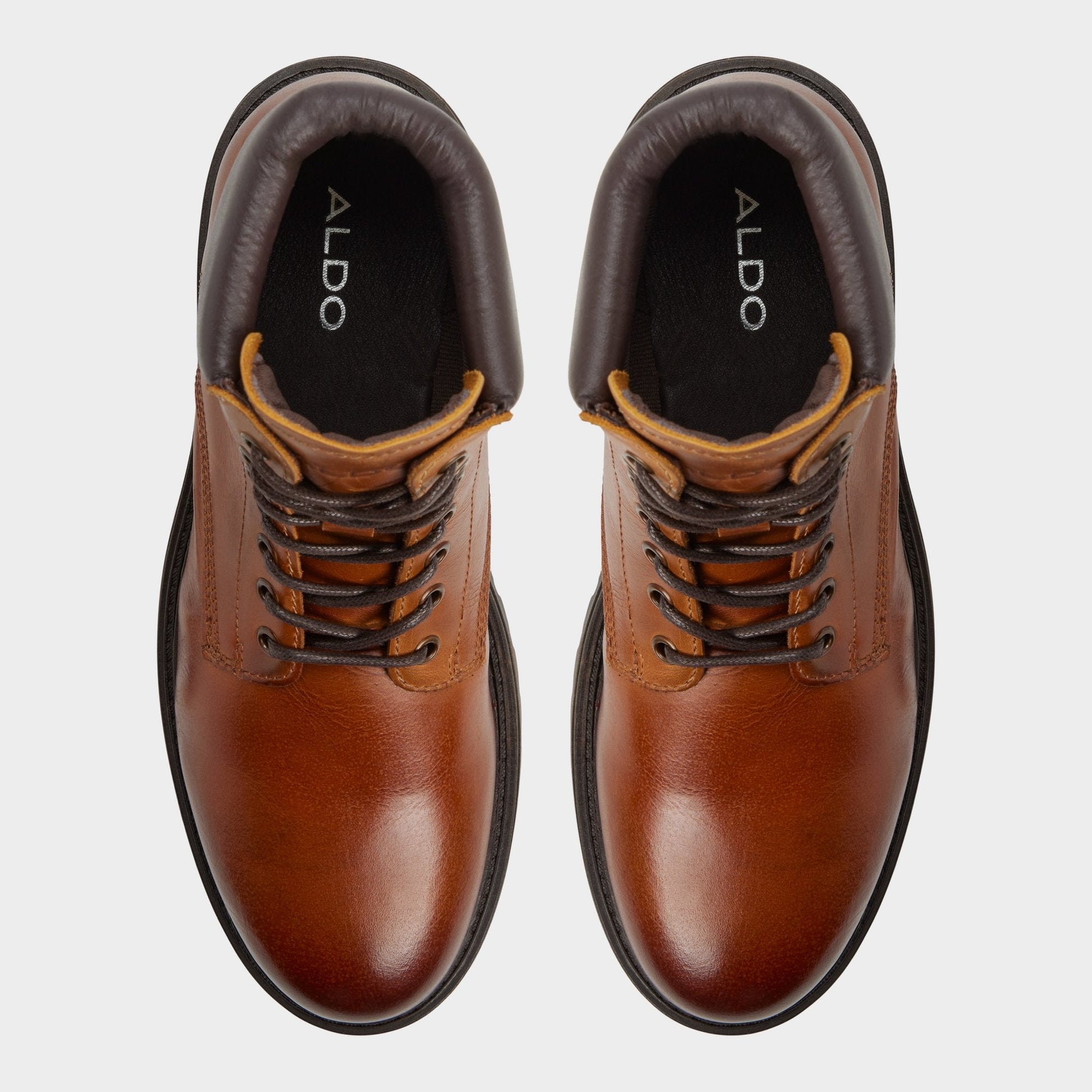 Aldo Draco in Cognac - Combat boot, Lug sole Men