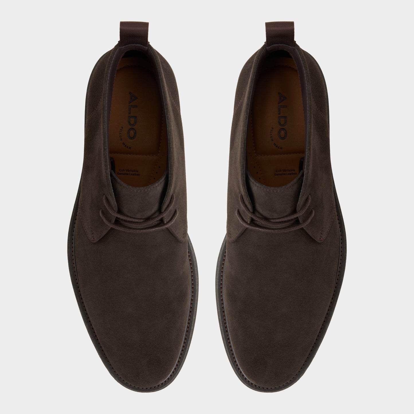 Aldo Jefrey Dark Brown Leather Suede Men's Chukka boots - Chukka boot Men