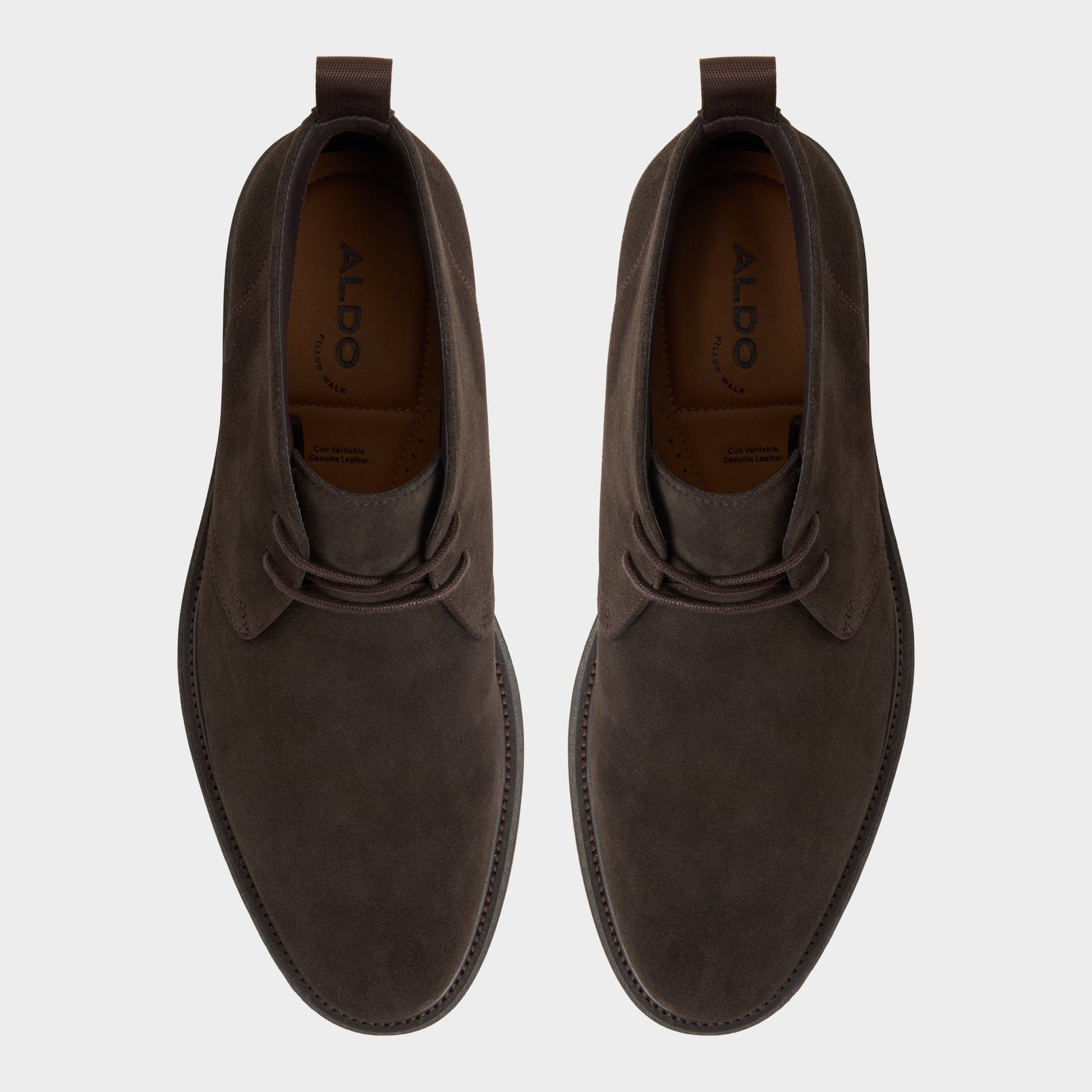 Aldo Jefrey Dark Brown Leather Suede Men's Chukka boots - Chukka boot Men