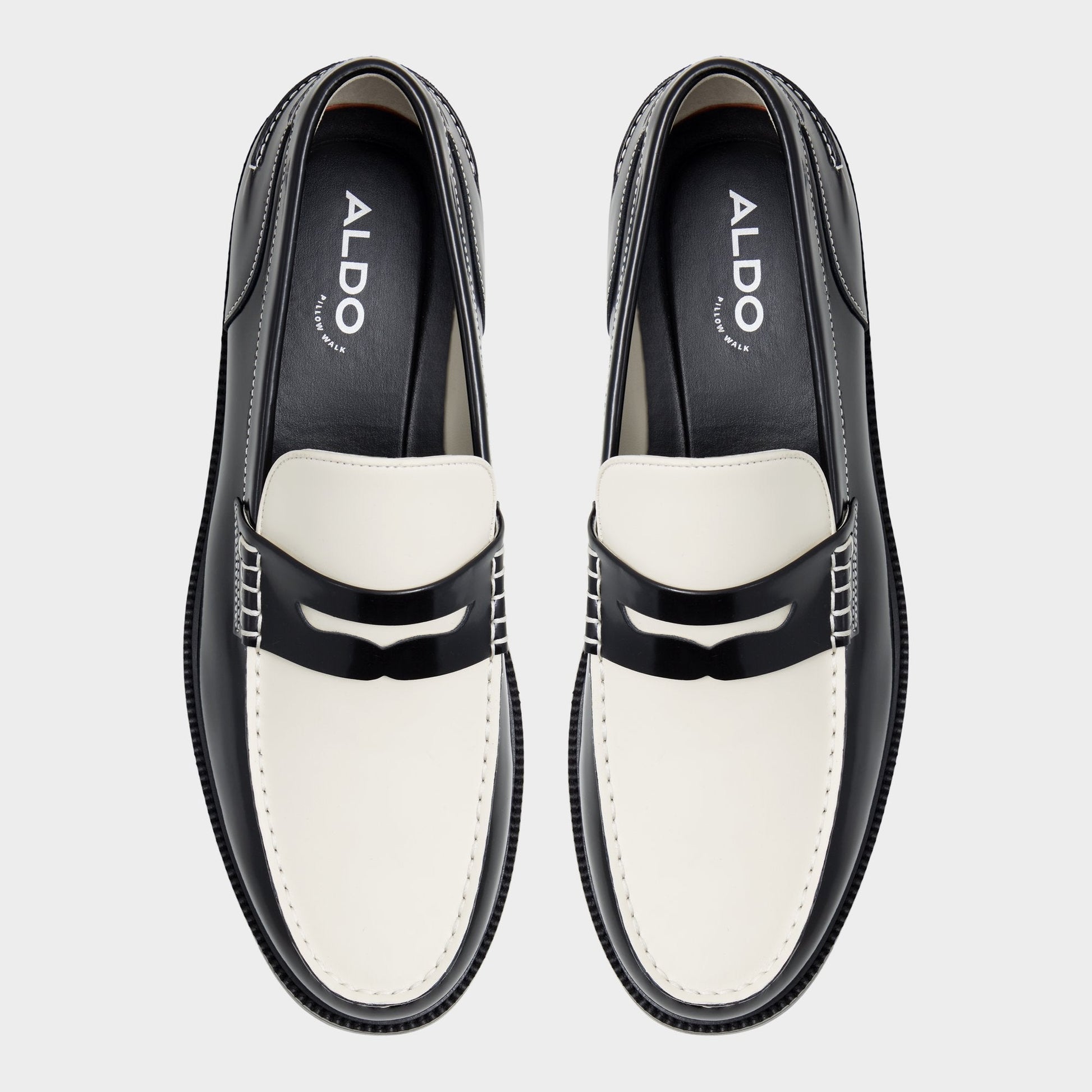 Aldo Kieran Black/White Men's Dress Shoes - Loafer Men