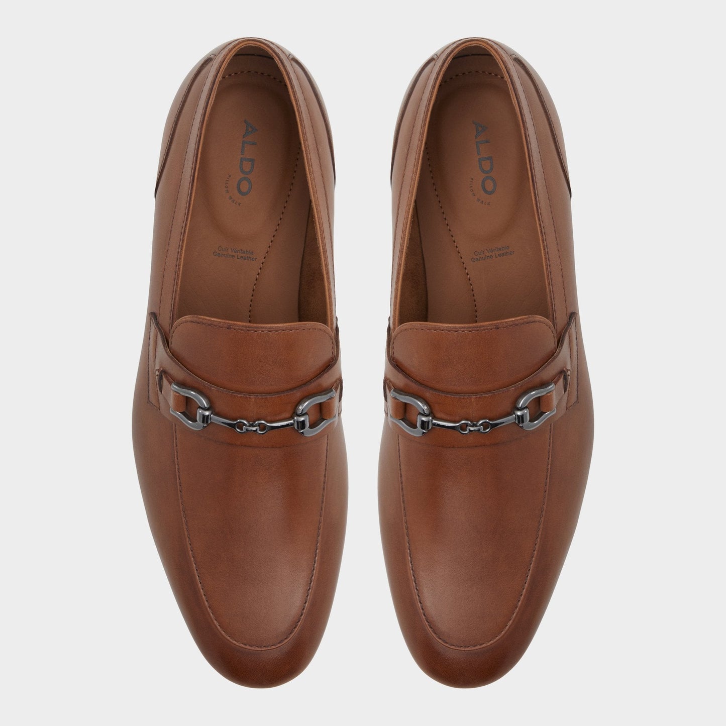 Aldo Marinho Cognac Leather Smooth Men's Dress Shoes - Loafer Men