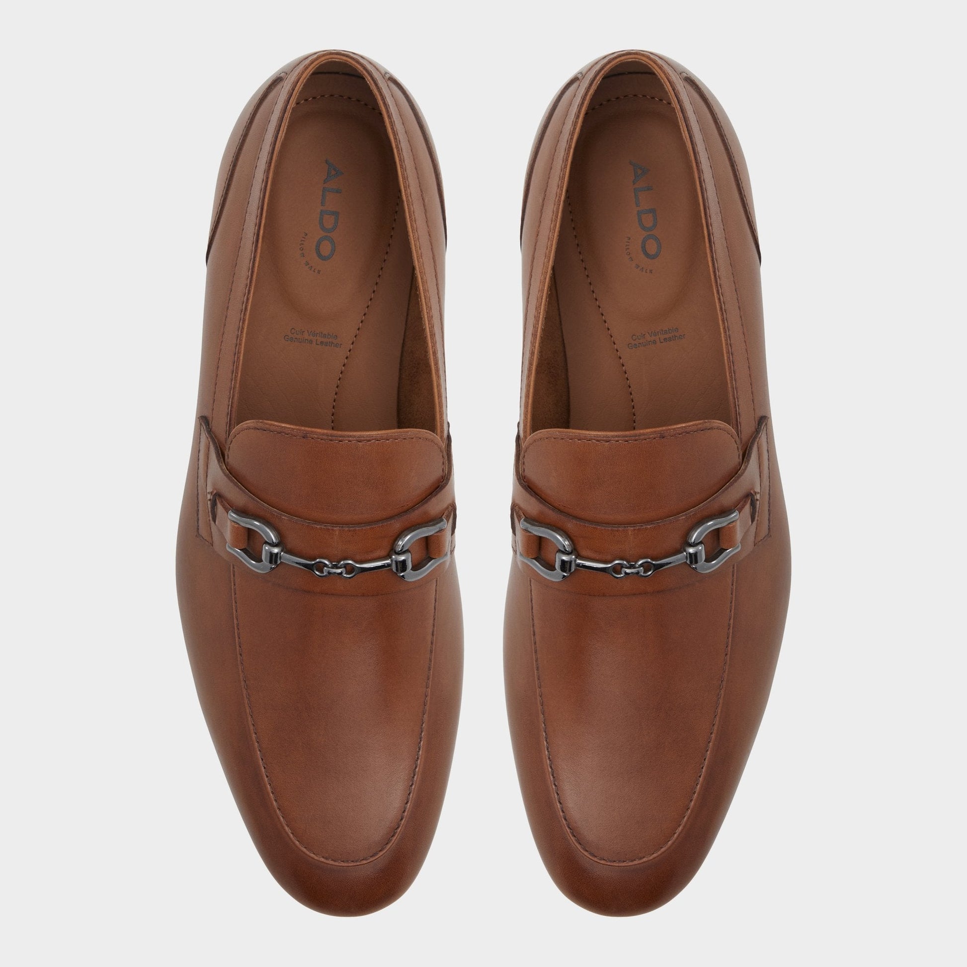 Aldo Marinho Cognac Leather Smooth Men's Dress Shoes - Loafer Men