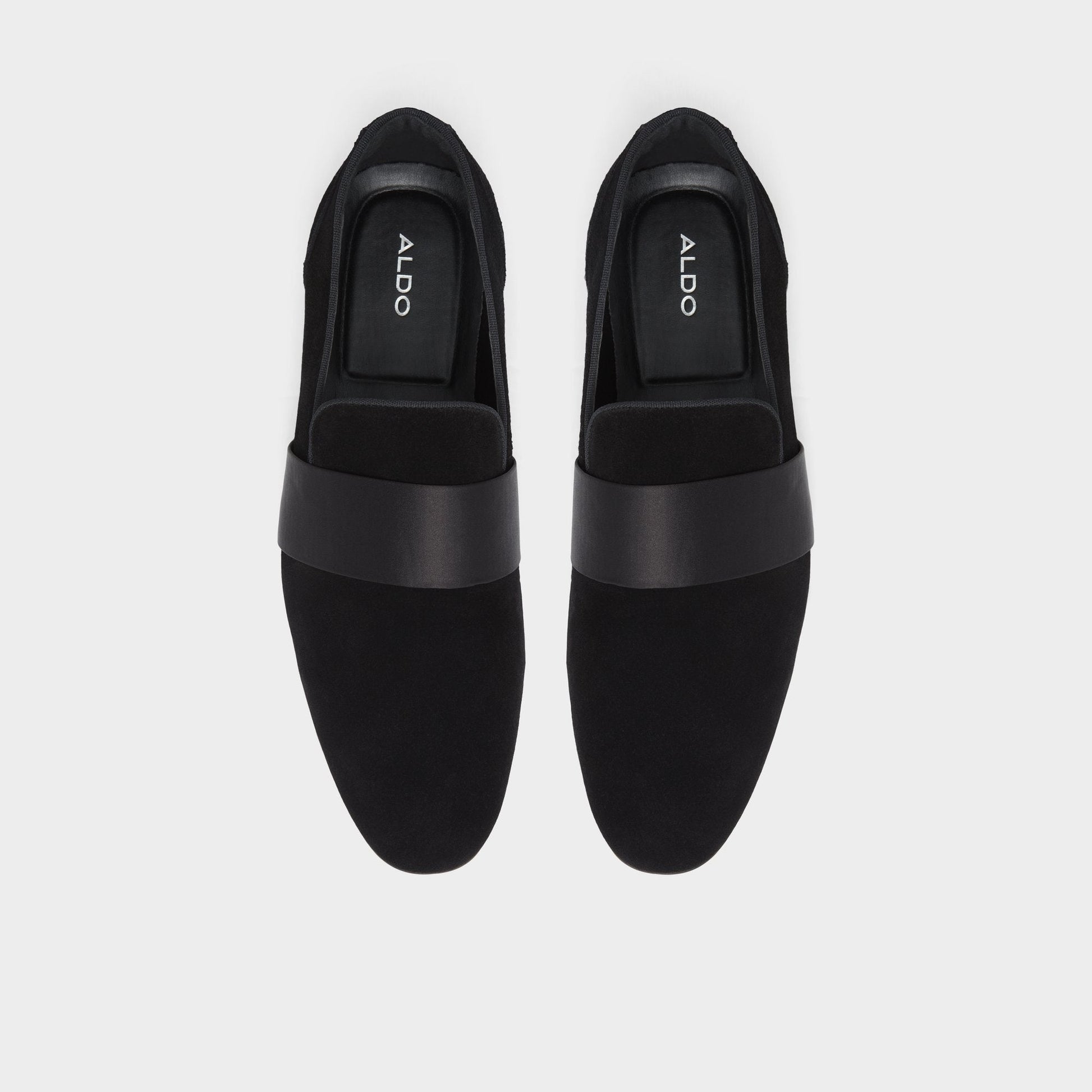 Aldo Asaria Open Black Leather Suede Men's Loafers & Slip-Ons - Loafer Men