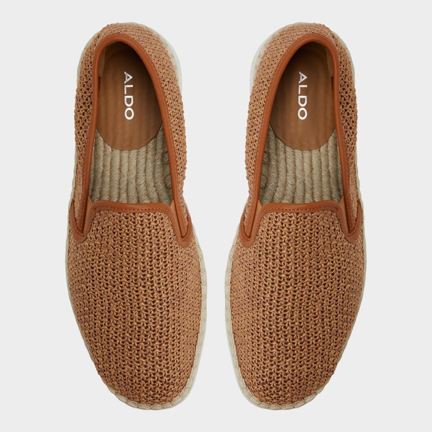 Aldo Johnney Cognac Textile Raffia Men's Espadrilles - Espadrille Men
