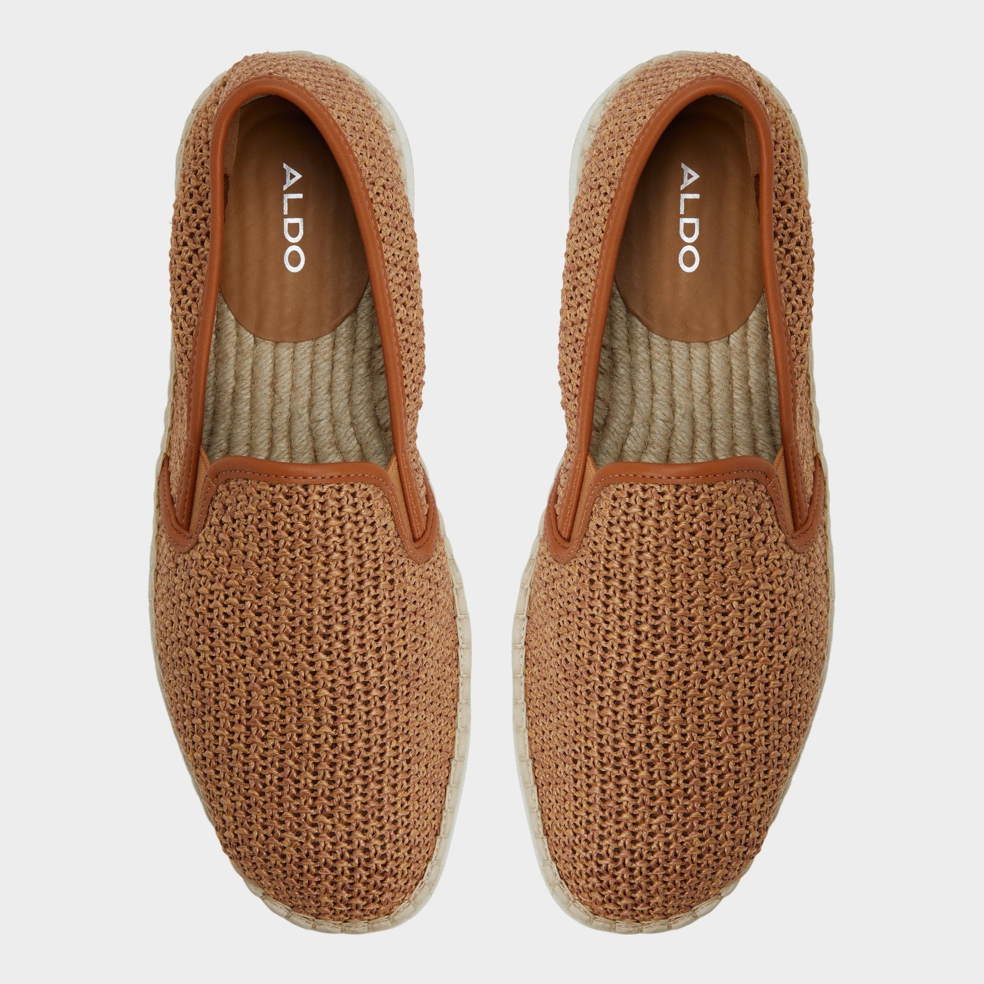 Aldo Johnney Cognac Textile Raffia Men's Espadrilles - Espadrille Men