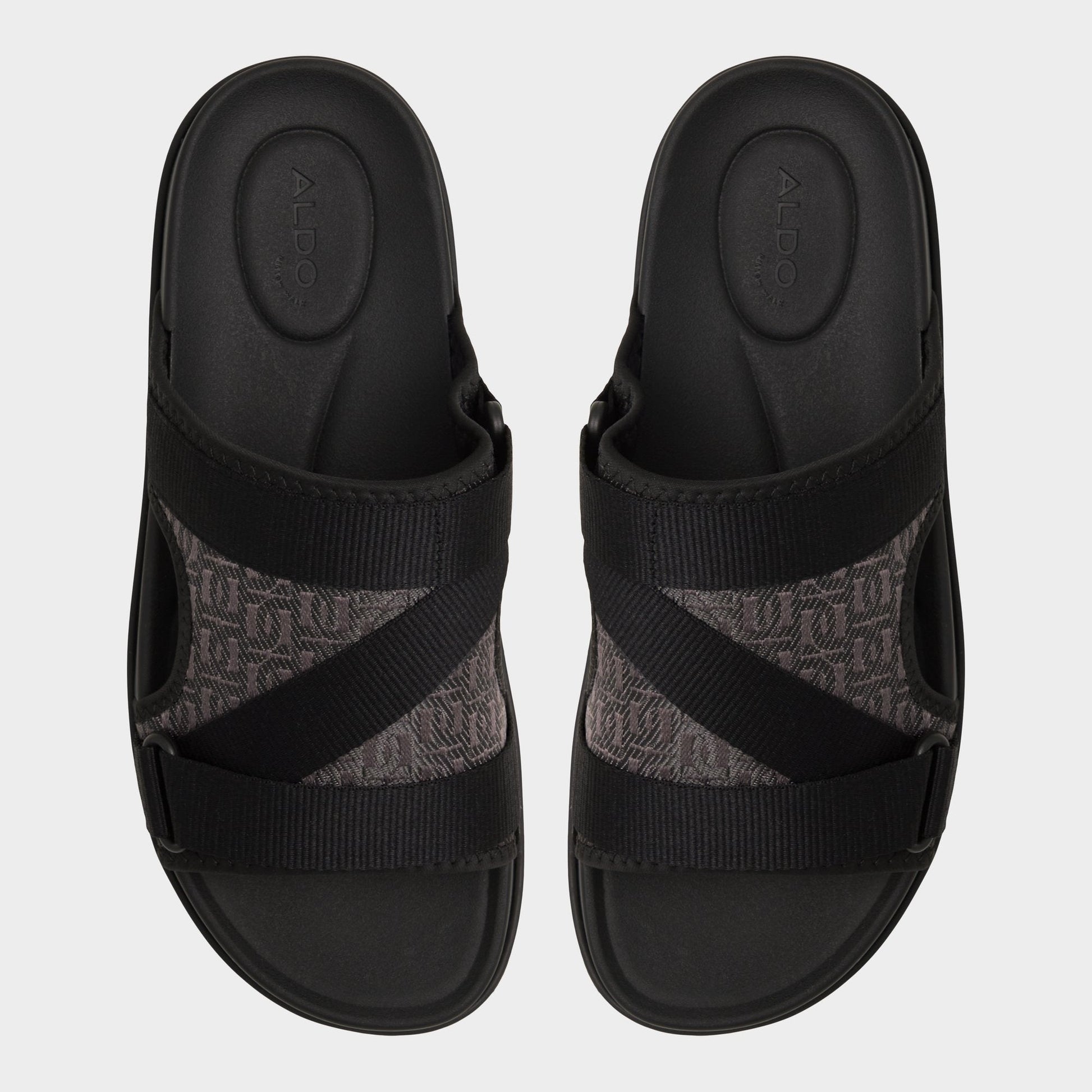 Aldo Deniels Open Black Men's Slides - Slide sandal Men