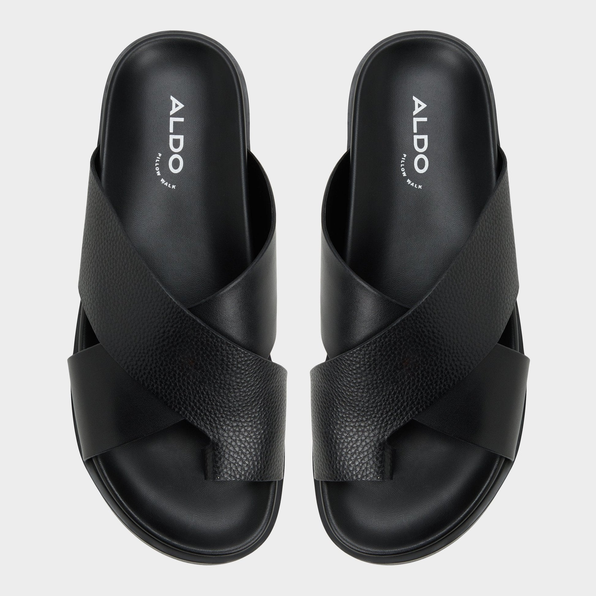 Aldo Darley Black Men's Sandals & Slides - Strappy flat sandal Men
