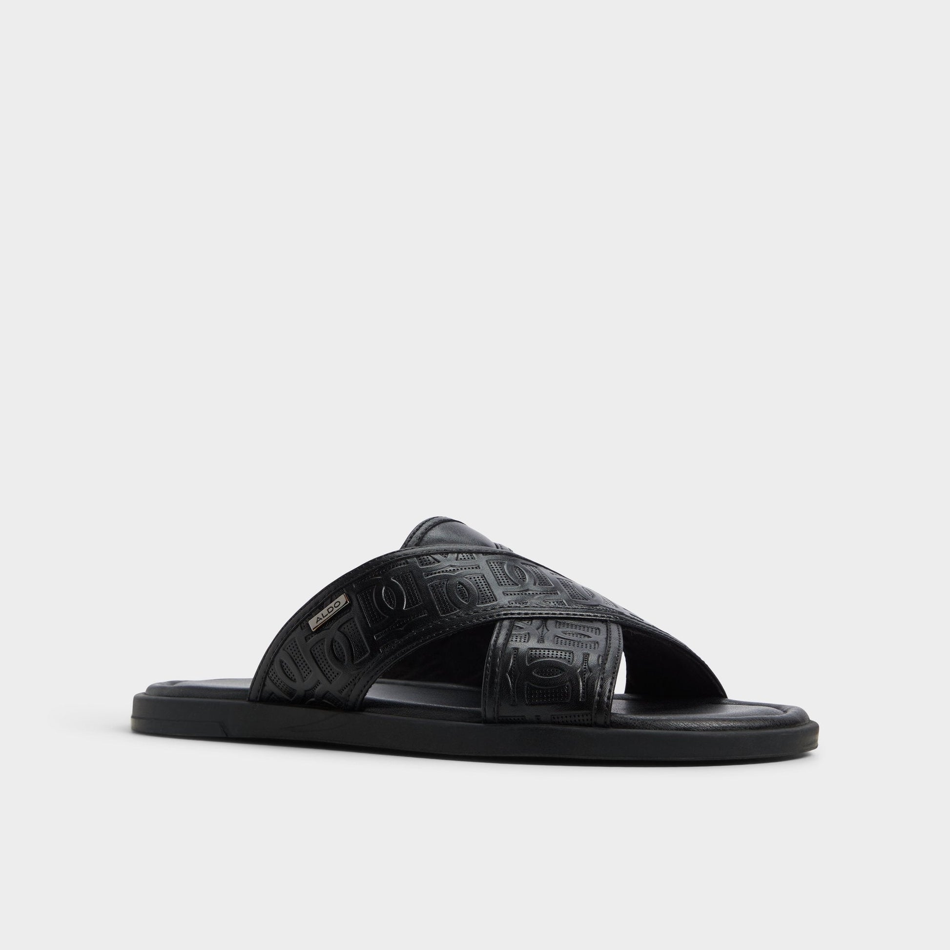 Aldo Olino Open Black Men's Slides - Slide sandal Men