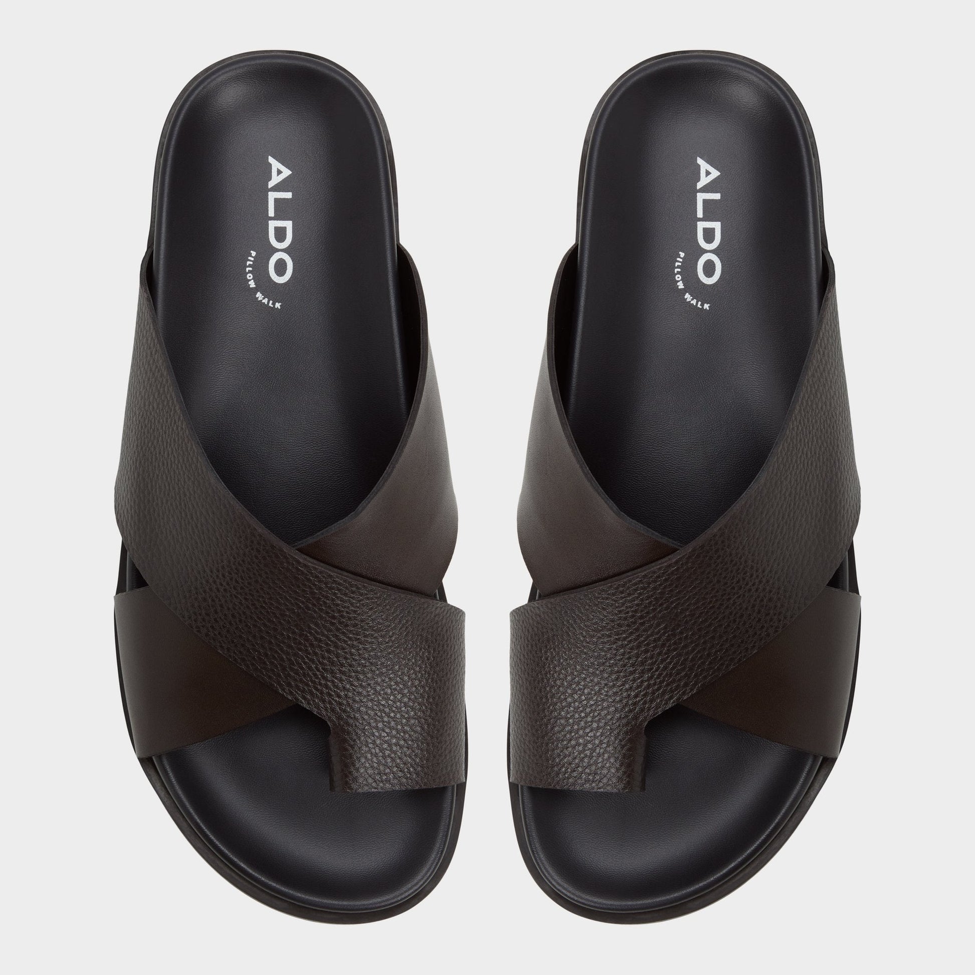 Aldo Darley Dark Brown Men's Sandals & Slides - Strappy flat sandal Men