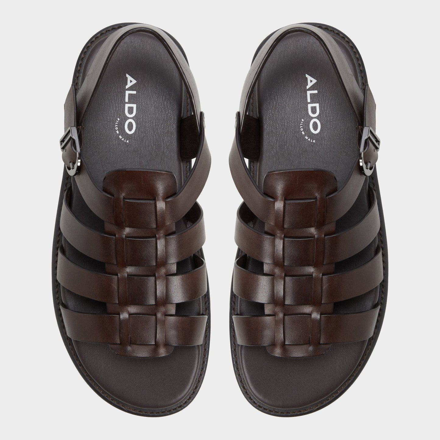Aldo Warley Dark Brown Men's Sandals & Slides - Strappy flat sandal Men