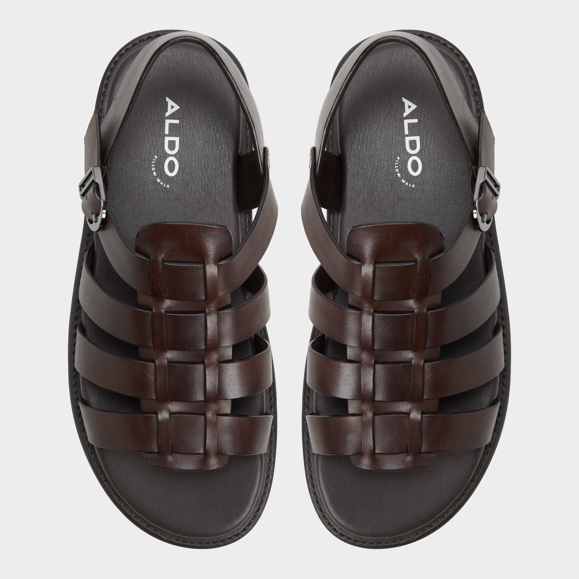 Aldo Warley Dark Brown Men's Sandals & Slides - Strappy flat sandal Men