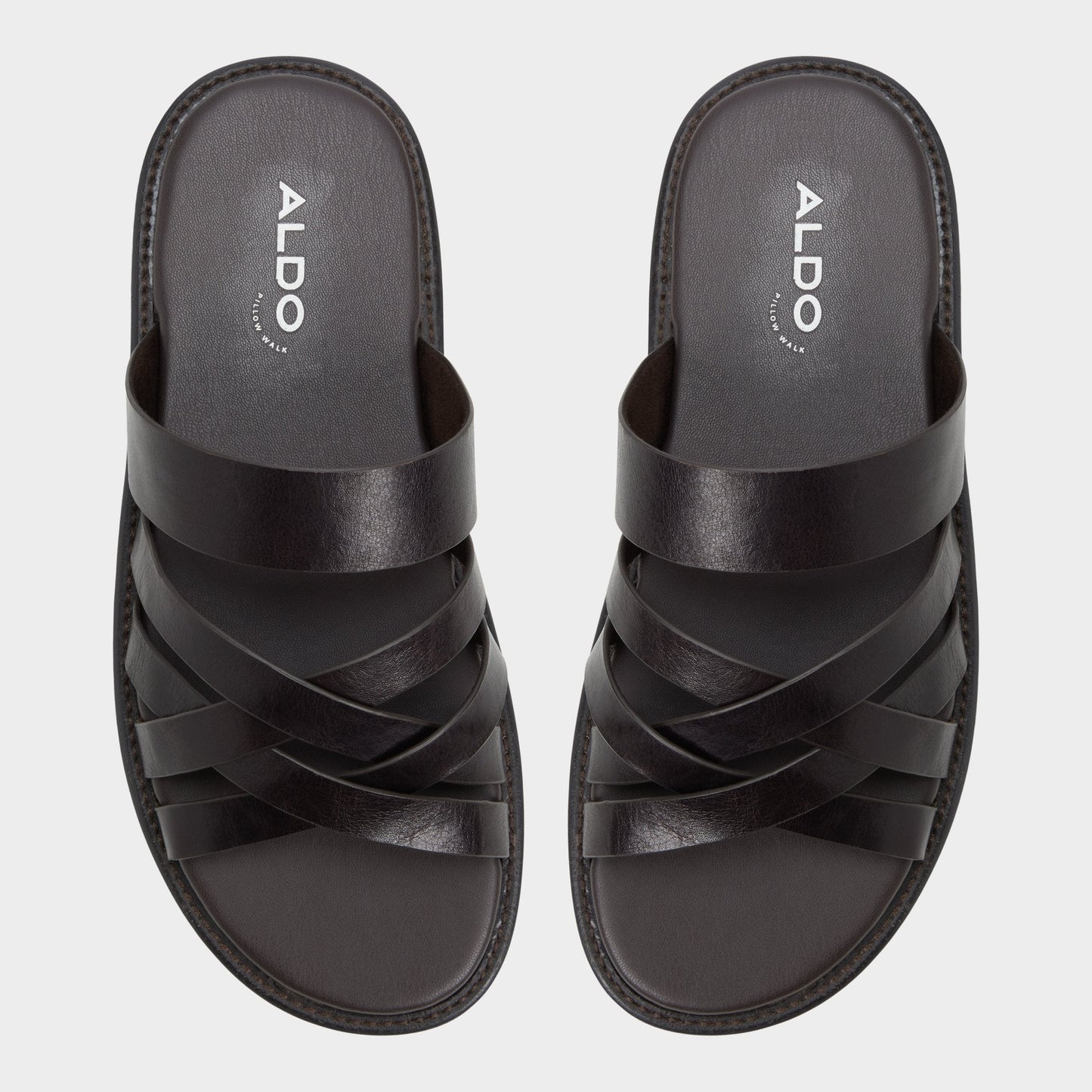 Aldo Haniff Brown Men's Sandals & Slides - Strappy flat sandal Men