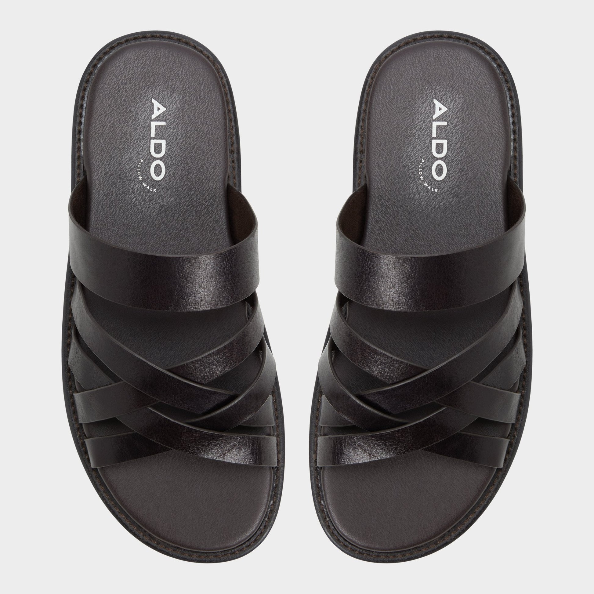 Aldo Haniff Brown Men's Sandals & Slides - Strappy flat sandal Men