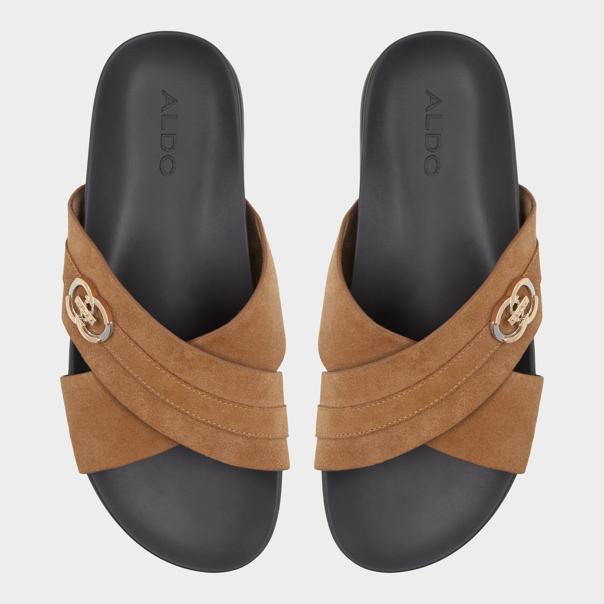 Aldo Delmar Open Brown Men's Slides - Slide sandal Men