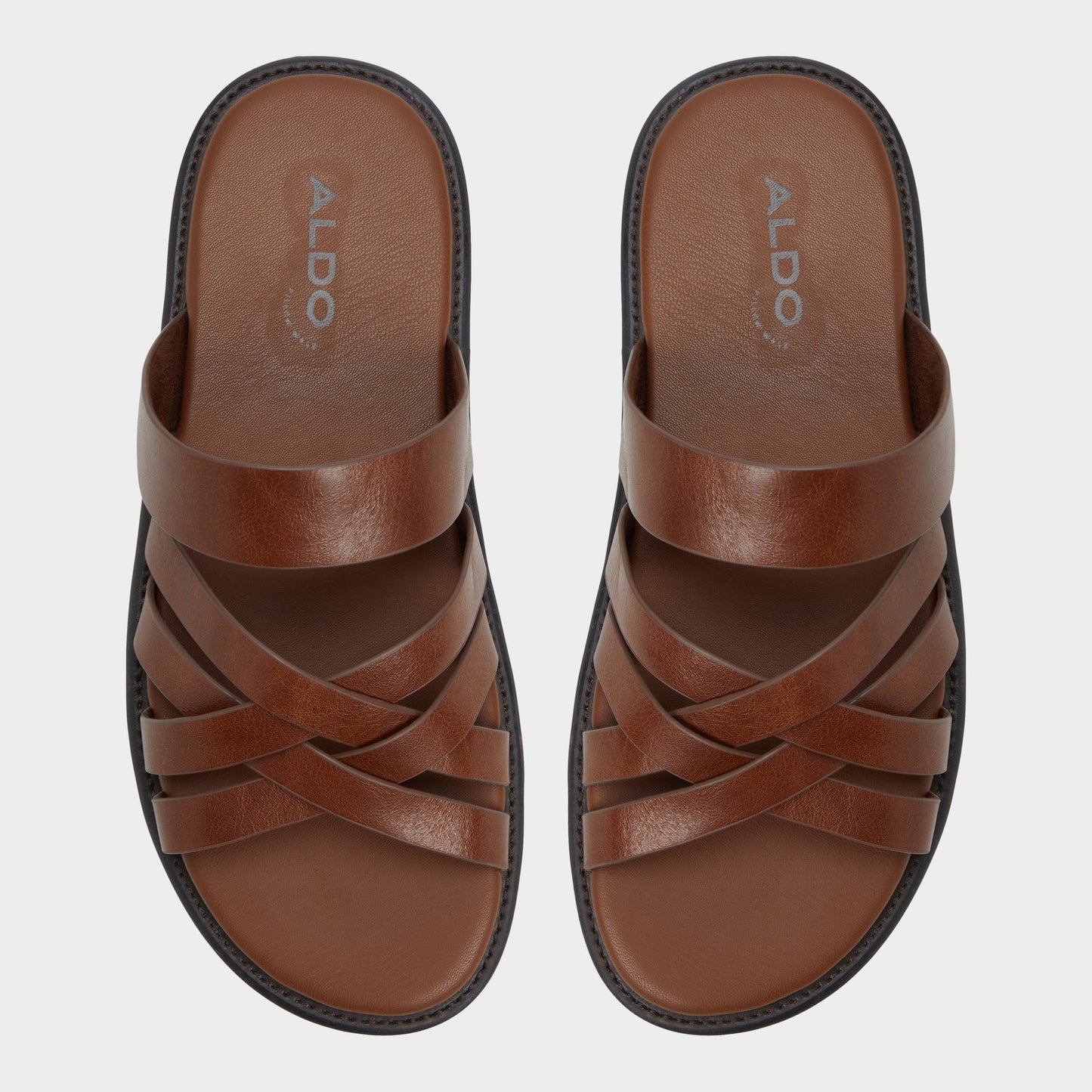 Aldo Haniff Cognac Men's Sandals & Slides - Strappy flat sandal Men