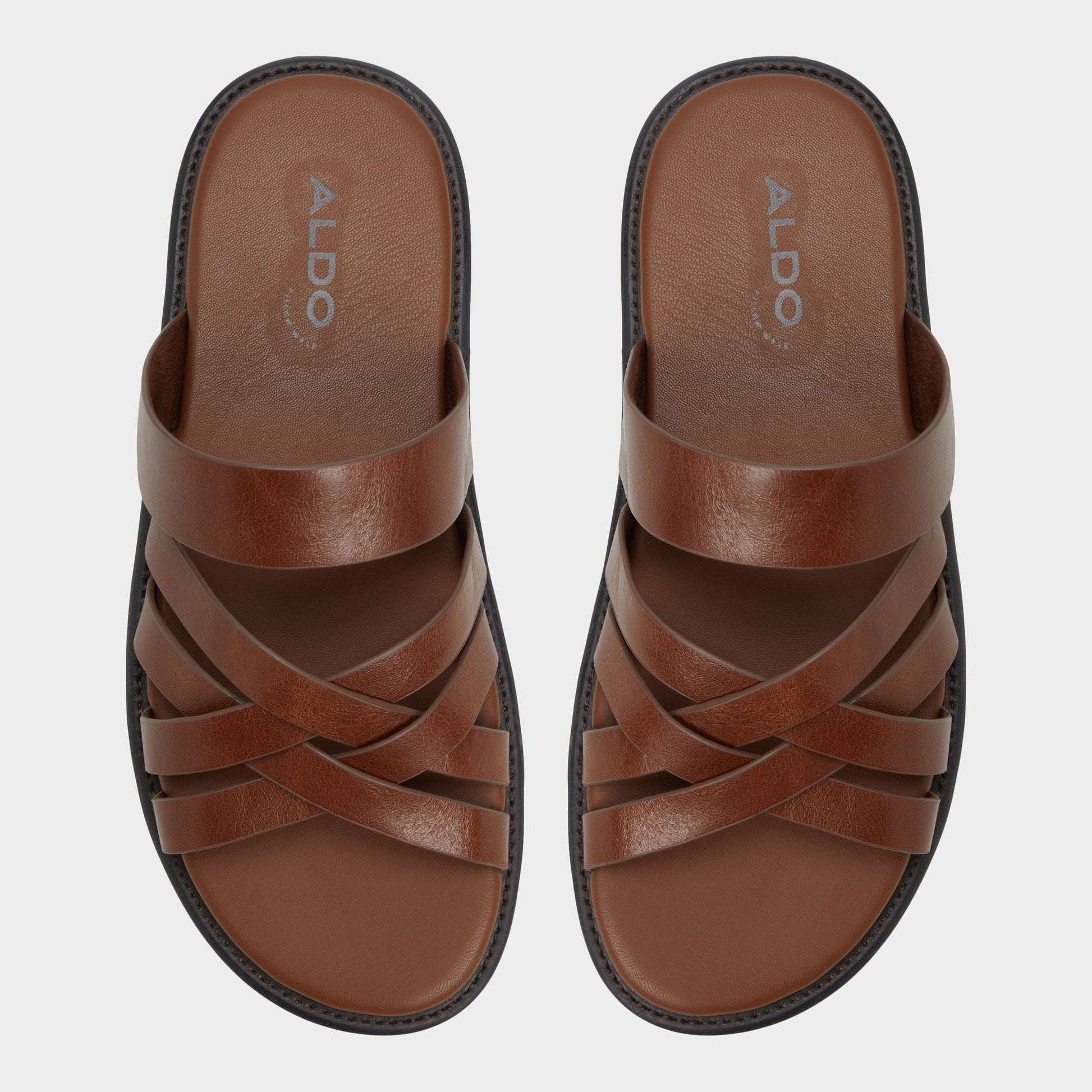 Aldo Haniff Cognac Men's Sandals & Slides - Strappy flat sandal Men