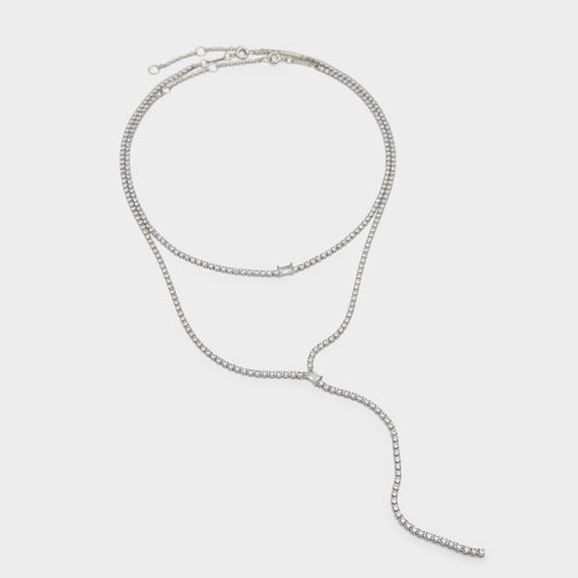 Aldo Alata Silver/Clear Multi Women's Cubic Zirconia - Necklace Accessories