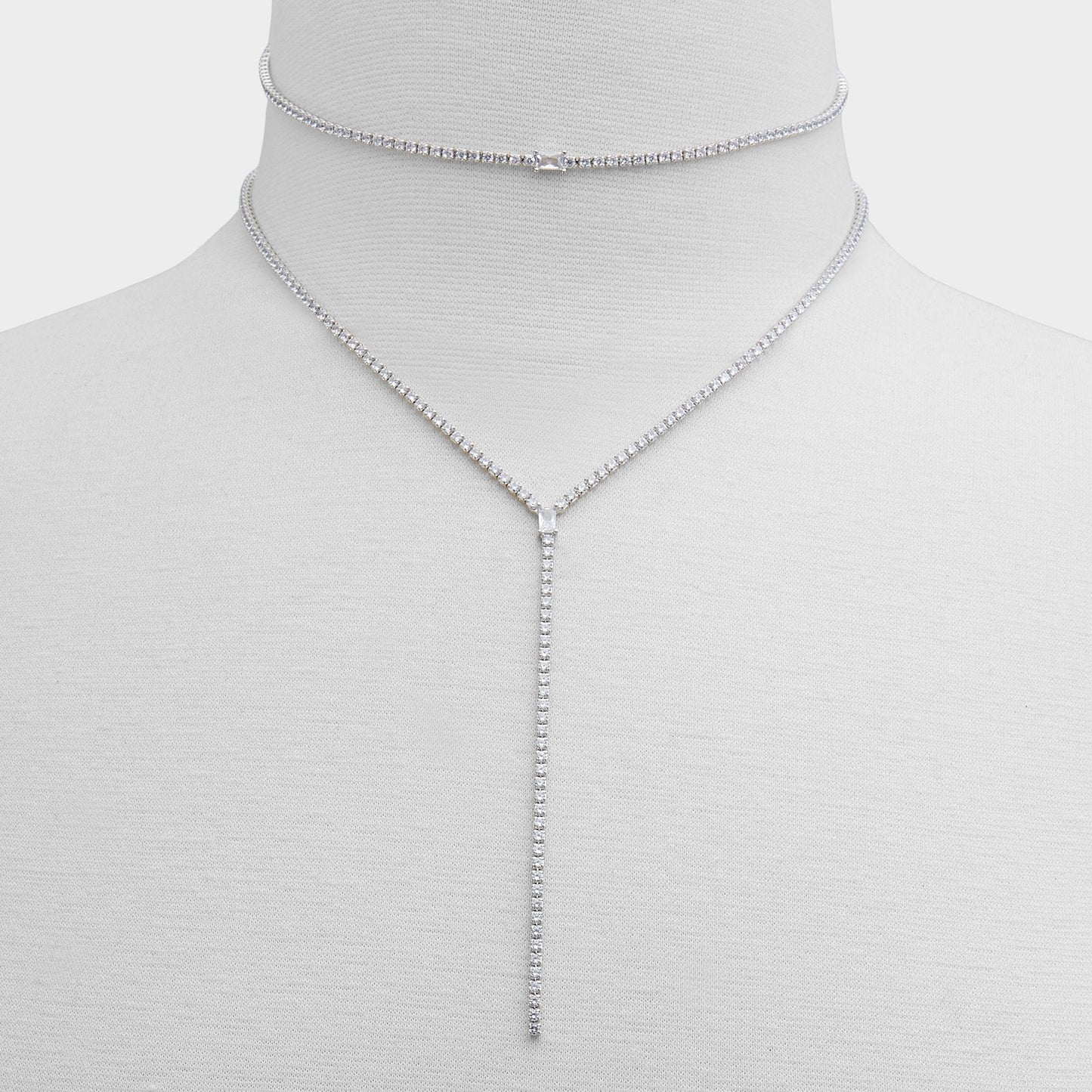 Aldo Alata Silver/Clear Multi Women's Cubic Zirconia - Necklace Accessories
