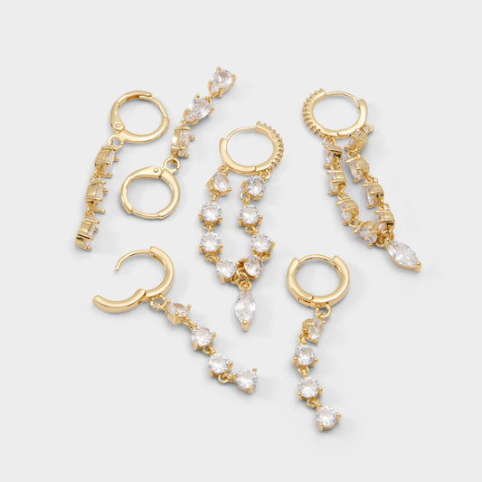 Aldo Colettee in Gold Clear Multi - Earring set Women|Accessories|New