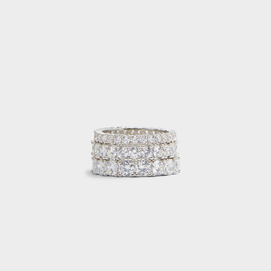 Aldo Uniawen Silver/Clear Multi Women's Rings - Stackable rings Women|Accessories