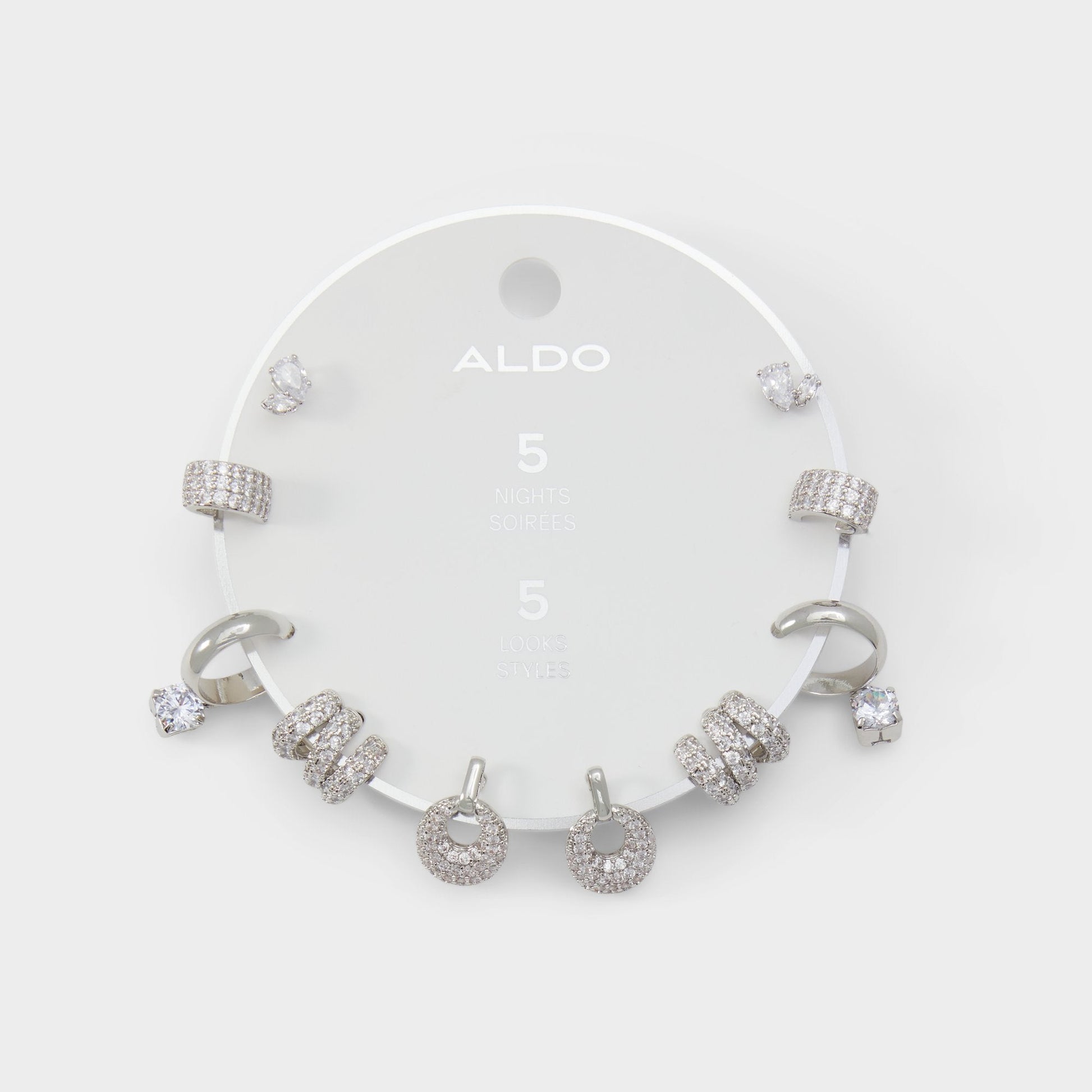 Aldo Fivelooks Silver/Clear Multi Women's Cubic Zirconia - Earrings Women|Accessories