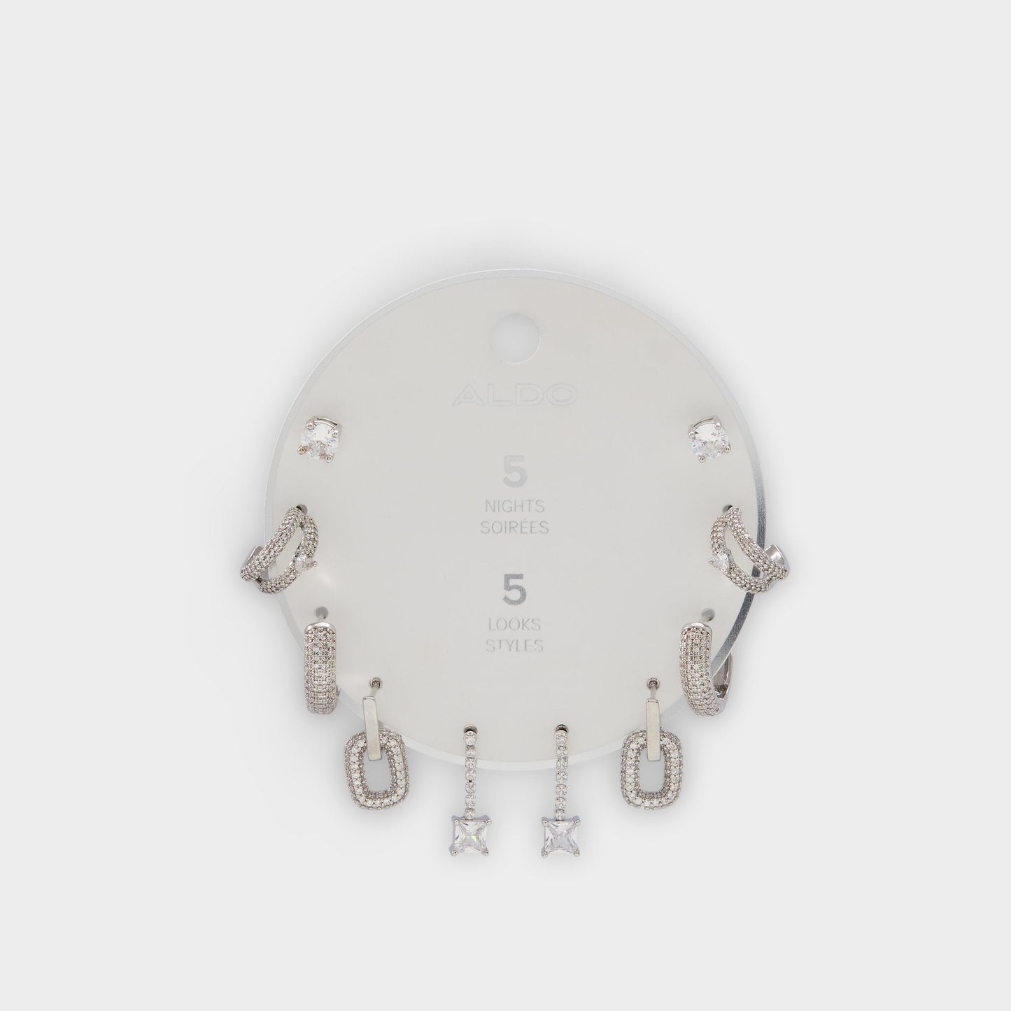 Aldo Fivelookss Silver/Clear Multi Women's Earrings - Earring set Women|Accessories