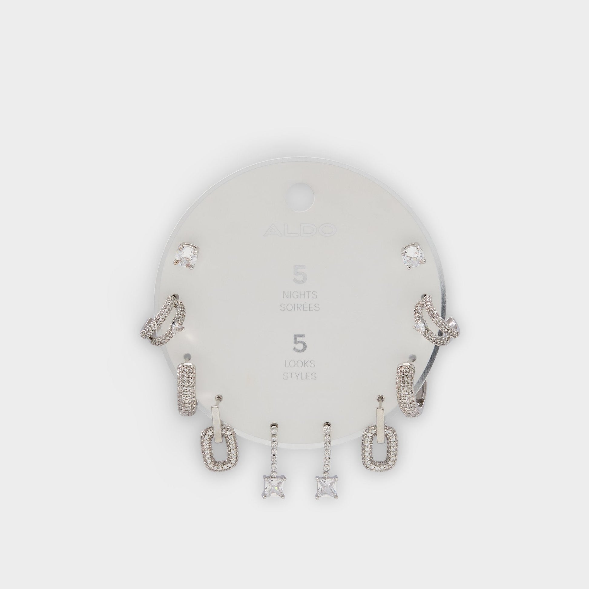 Aldo Fivelookss Silver/Clear Multi Women's Earrings - Earring set Women|Accessories