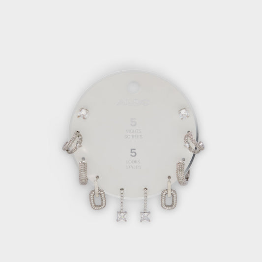 Aldo Fivelookss Silver/Clear Multi Women's Earrings - Earring set Women|Accessories